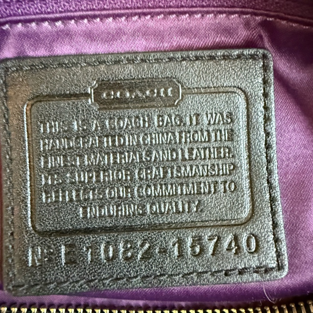 Coach Black Leather Tote Bag with Silver accents - Picture 4 of 7